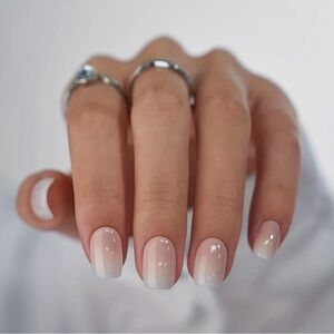 24pcs Short Square Fake Nails Press On Nails